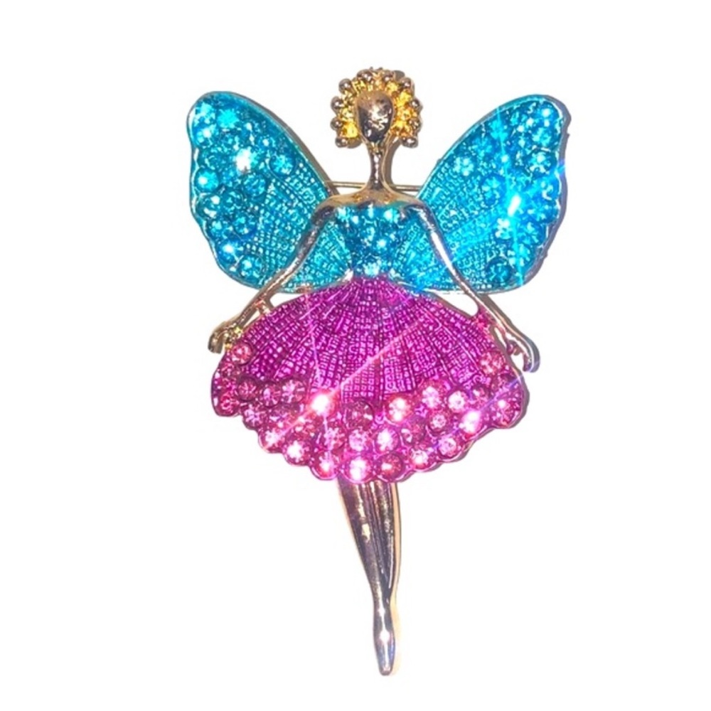 UNBRANDED Ballerina FAIRY Sparkling RHINESTONE Brooch #2